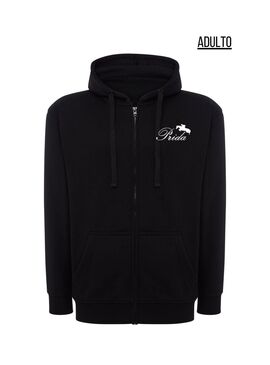 Sudadera con Cremallera y Capucha Adulto PRIDA Negro