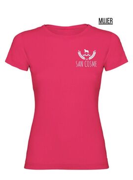 Camiseta Mujer San Cosme Fucsia