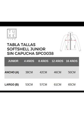 Chaqueta Softshell Junior sin Capucha Puraga Negro