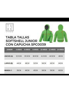 Chaqueta Softshell Junior con Capucha Puraga Negro