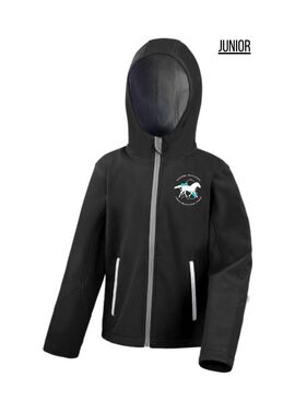 Chaqueta Softshell Junior con Capucha Cabalo Marchador Galego Negro