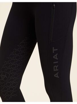 Mallas Equitación Ariat Venture Thermal Half Grip Rodilla Mujer Negro