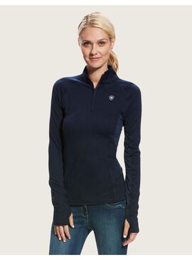 Polo Ariat Lowell 2.0 ¼ Zip Manga Larga Mujer Marino