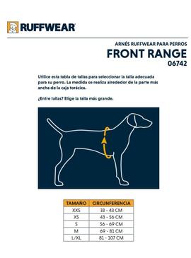 Arnes Ruffwear para perros Front Range Gris