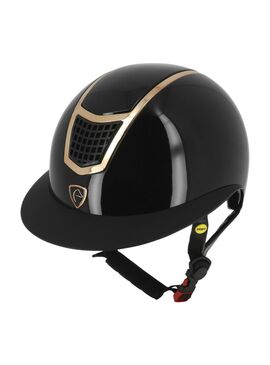 Casco Equithème Airy LM Negro Brillante/Oro Rosa