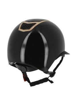 Casco Equithème Airy LM Negro Brillante/Oro Rosa