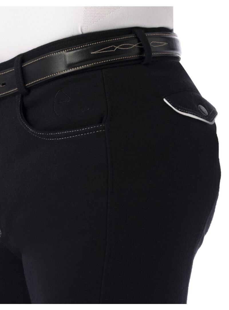 Pantalón Equithème “Pro” Hombre Negro/Blanco