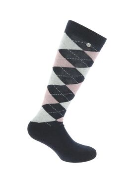 Calcetines Equithème “Argyle” Marino/Rosa Viejo