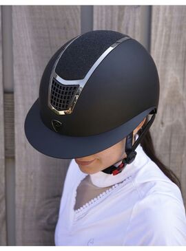 Casco Equithème “Airy L” Celeste Negro/Negro