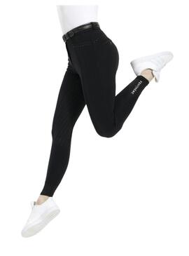 Pantalón Equitheme Safir Mujer Knee Grip Negro/Azul