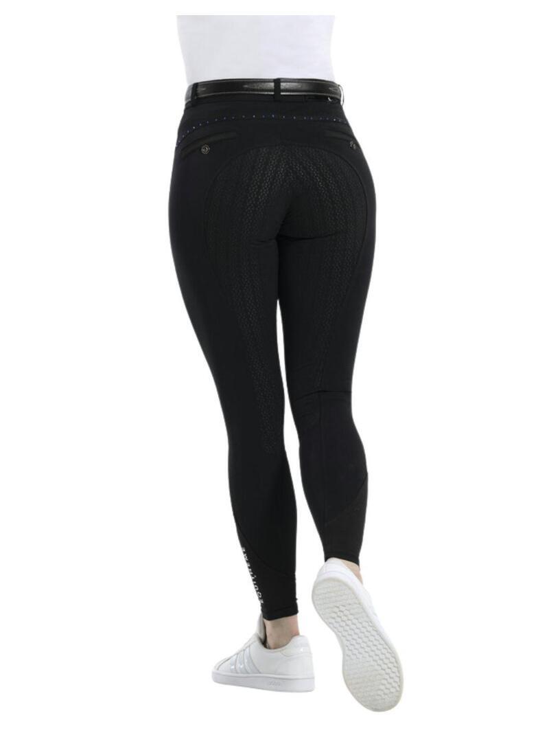 Pantalón Equitheme Safir Mujer Knee Grip Negro/Azul