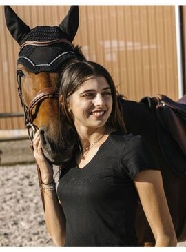 Camiseta Equithème “Réhane” Mujer Negro