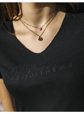 Camiseta Equithème “Réhane” Mujer Negro