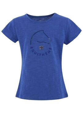 Camiseta Infantil Equithème “Claire” Junior Azul Mónaco