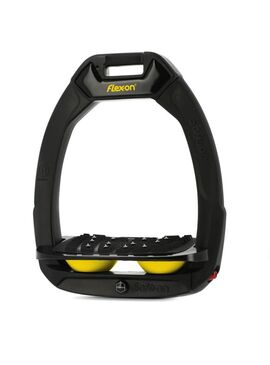 Estribo Safe-On Adulto Flex-on Ultra-Grip Inclinado Negro/Negro/Amarillo