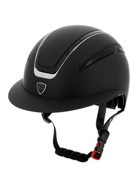 Casco Equithème “Agris” Visera Ancha Negro/Plateado