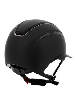 Casco Equithème “Agris” Visera Ancha Negro Brillante Lamé