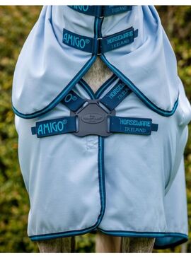 Manta Amigo Hoody Antimoscas con Cubrecuello Azure/Plata