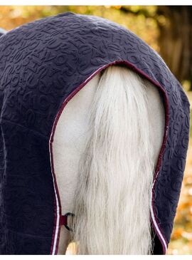 Manta Horseware Jersey Cooler en Relieve de Secado Marino/Burdeos