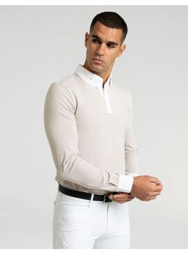 Polo de Concurso Active Manga Larga Hombre Maximilian Beige