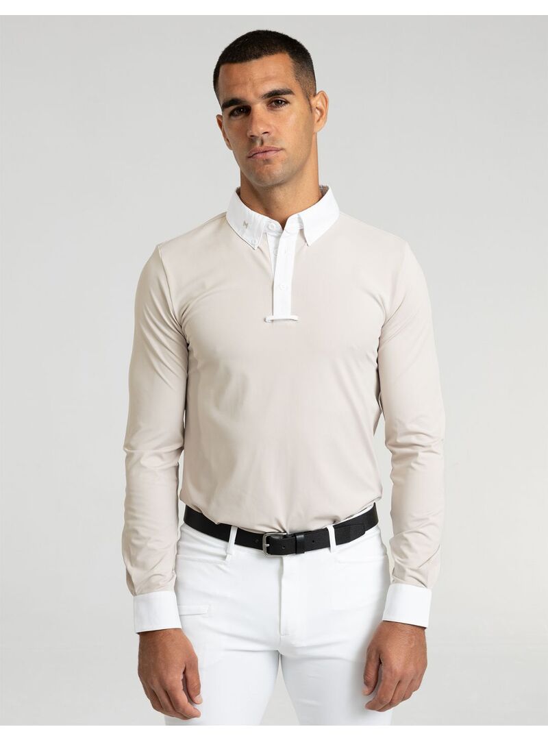 Polo de Concurso Active Manga Larga Hombre Maximilian Beige