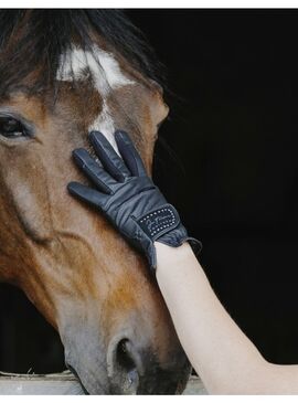 Guantes Je T’aime Equithème “Strass” Negro