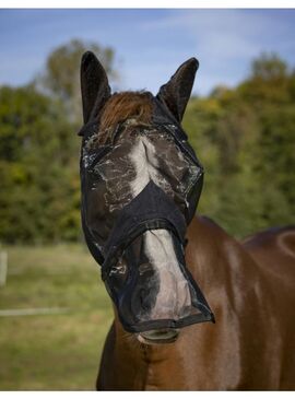 Máscara Antimoscas Equithème "Earmesh" Negro