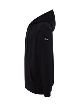 Sudadera con Cremallera Axilde Adulto Negro