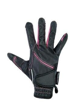 Guantes Fashion Niño HKM Negro/Fucsia