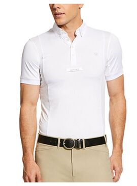 Polo Concurso Ariat Tek Manga Corta Hombre Blanco