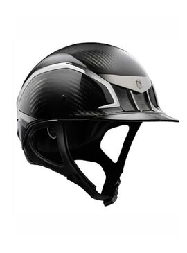 Casco XJ Samshield Negro Brillo/Cromado Negro/Visera Cuero