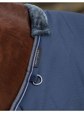 Manta de exterior impermeable Equithème 300 gr "Tyrex 600D" Marino/Gris