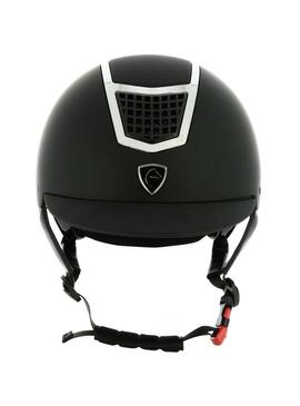 Casco EQUITHEME 'Airy' Negro/ribete plateado