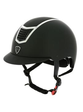 Casco EQUITHEME 'Airy' Negro/ribete plateado