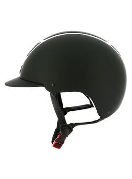 Casco EQUITHEME 'Airy' Negro/ribete plateado