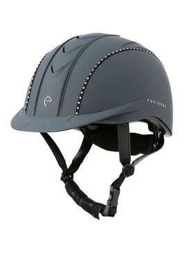 Casco Equithème “Compet Cristal” Marino/Cristal Blanco