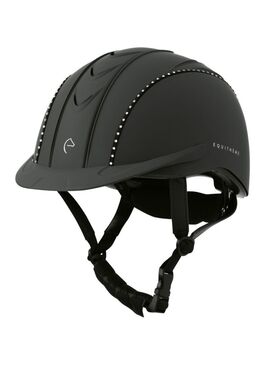 Casco Equithème “Compet Cristal” Negro/Cristal Blanco