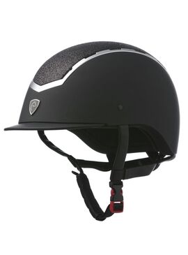 Casco Equithème “Insert Lamé” Negro Mate/Plateado