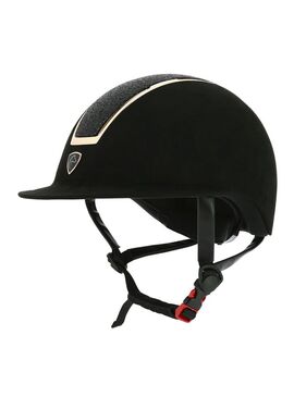 Casco Equithème “Glint Lamé” Negro/Oro Rosa