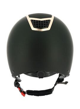 Casco Equithème “Airy” Negro/Ribete Color Oro Rosa