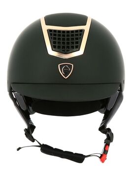 Casco Equithème “Airy” Negro/Ribete Color Oro Rosa