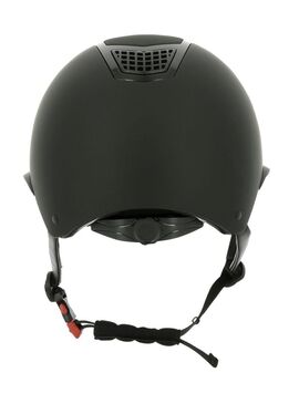 Casco Equithème “Airy L” Negro Mate/Contorno de inserción de metal cromado