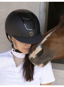 Casco Equithème “Airy” Negro/Inserción Borde Negro Brillante