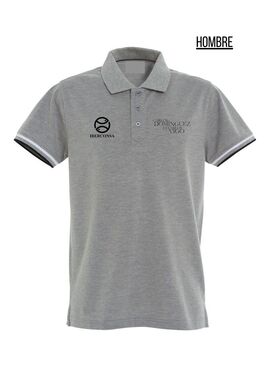 Polo Hombre ESTABLOS VIGO Gris-Logo Negro