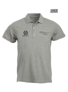 Polo Junior ESTABLOS VIGO Gris-Logo Negro