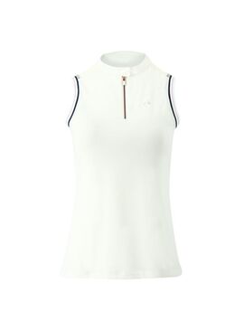 Polo Equithème “Smoff” Mujer Sin Mangas Blanco