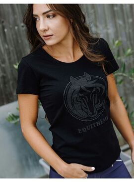 Camiseta Equithème “Magali” Mujer Negro