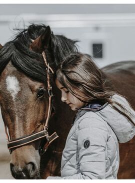 Chaqueta Acolchada Equithème “Lara” Junior Gris Moteado