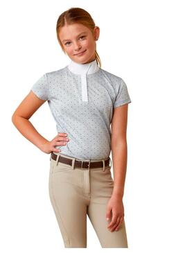 Polo Concurso Aptos Manga Corta Niña Ariat Gris