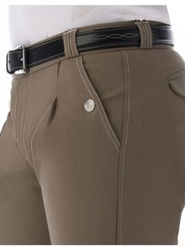 Pantalón Equithème “Verona” con Pinzas Hombre Topo